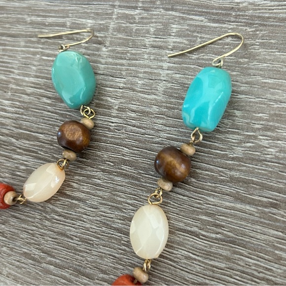 Multi Stone Drop Statement Earrings - Picture 7 of 11
